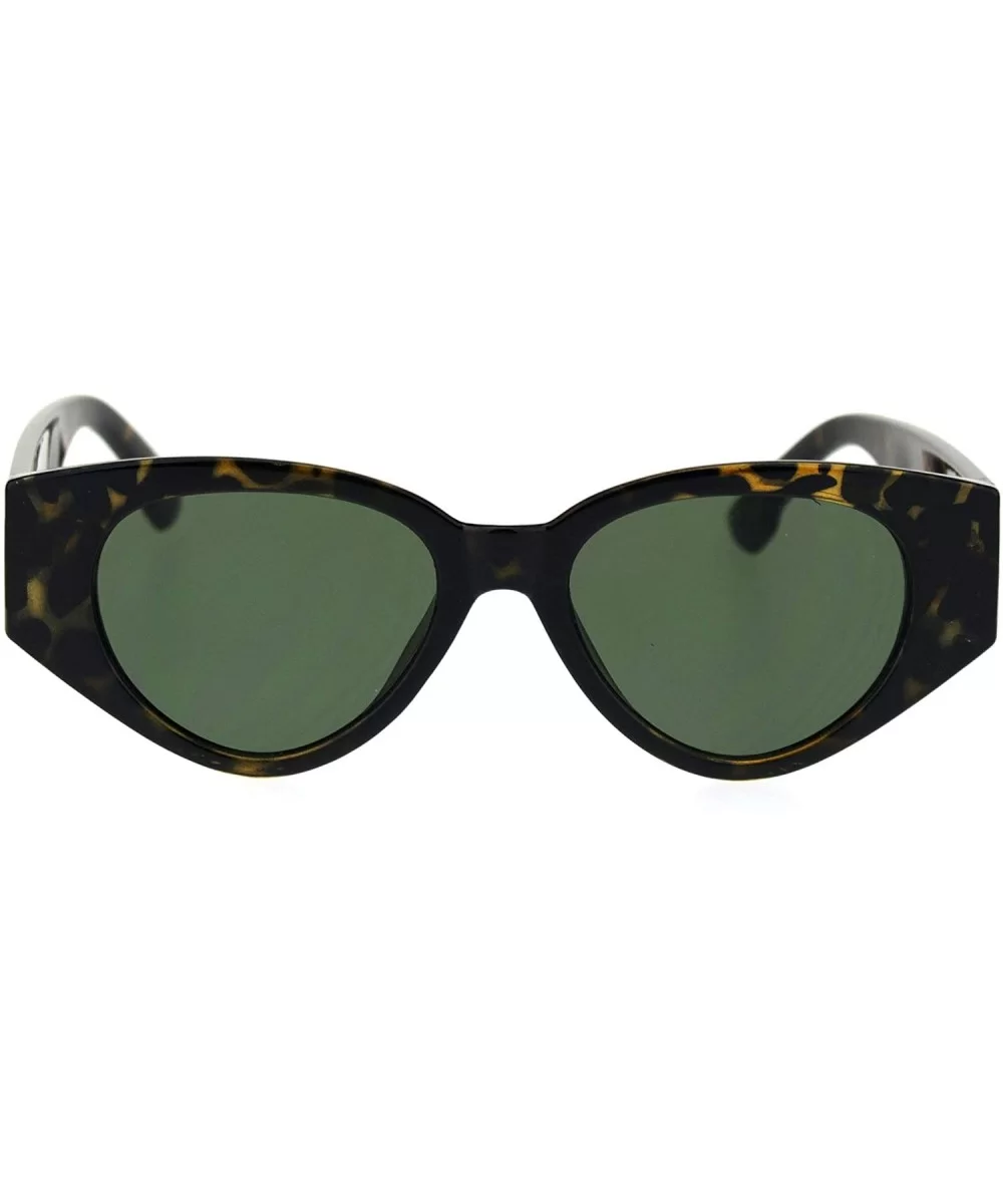 Womens Mod Thick Plastic Arm Cat Eye Retro Sunglasses - Tortoise Green - C418RA5LR2C $8.61 Cat Eye