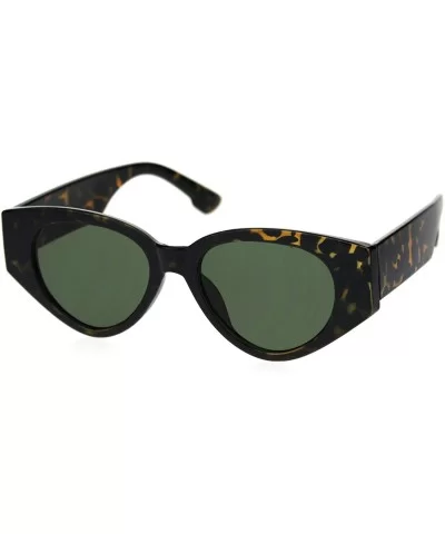 Womens Mod Thick Plastic Arm Cat Eye Retro Sunglasses - Tortoise Green - C418RA5LR2C $8.61 Cat Eye