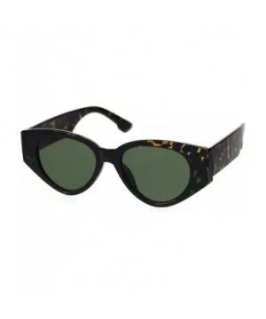 Womens Mod Thick Plastic Arm Cat Eye Retro Sunglasses - Tortoise Green - C418RA5LR2C $8.61 Cat Eye