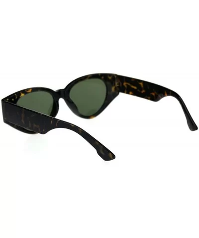 Womens Mod Thick Plastic Arm Cat Eye Retro Sunglasses - Tortoise Green - C418RA5LR2C $8.61 Cat Eye