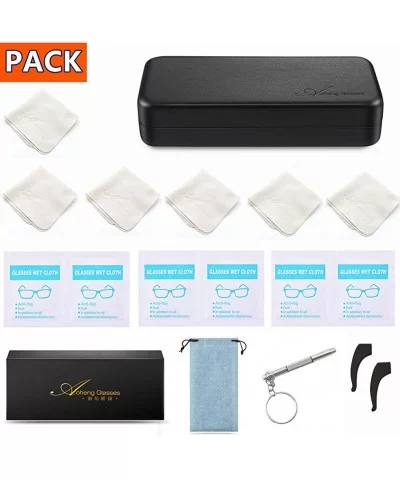 Various Size Glasses Sunglasses Hard Shell Eyeglass Case-6 Glasses Cloth - Medium/Black - C418N6MK206 $7.46 Aviator