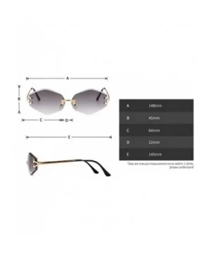 Vintage Rimless Sunglasses Men Rhombus Oval Sun Glasses for Women Accessories - Clear Lens - CC18HEZIKYG $9.92 Oval