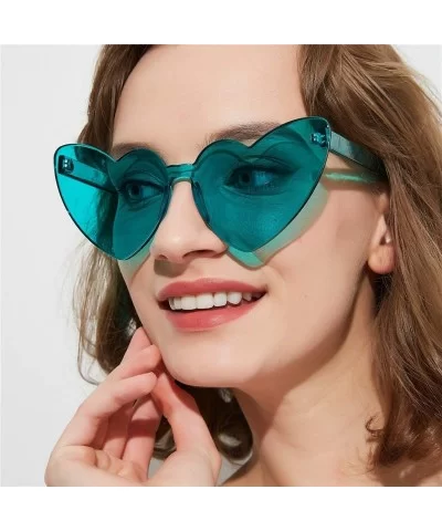 Summer Beach Love Heart Sunglasses Clear Lens Sun Glasses Women Vintage Cat Eye Sunglasses Shades - CN18Y7DZI6L $16.75 Goggle