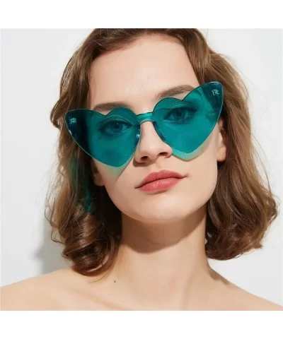 Summer Beach Love Heart Sunglasses Clear Lens Sun Glasses Women Vintage Cat Eye Sunglasses Shades - CN18Y7DZI6L $16.75 Goggle