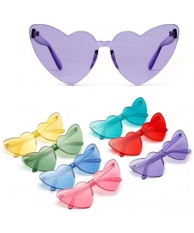 Summer Beach Love Heart Sunglasses Clear Lens Sun Glasses Women Vintage Cat Eye Sunglasses Shades - CN18Y7DZI6L $16.75 Goggle