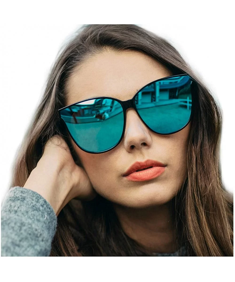 Sunglasses Polarized Oversized Protection - Blue - CO18C5TEQCC $19.69 Aviator