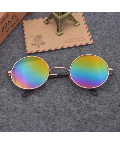 Round Retro Personality Sunglasses Female Sunglasses Tide Round Face Glasses Male - CZ18X9Z8LO0 $41.95 Aviator