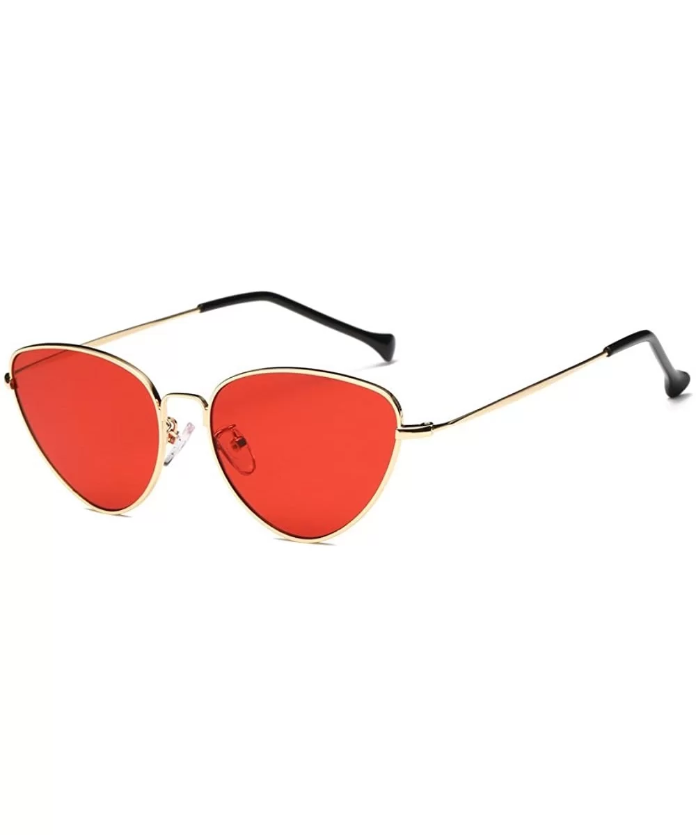 Sunglasses for Women Cat Eye Vintage Sunglasses Retro Glasses Eyewear UV Protection - Red - CY18QX5SHAM $6.67 Oversized