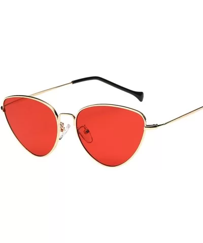 Sunglasses for Women Cat Eye Vintage Sunglasses Retro Glasses Eyewear UV Protection - Red - CY18QX5SHAM $6.67 Oversized