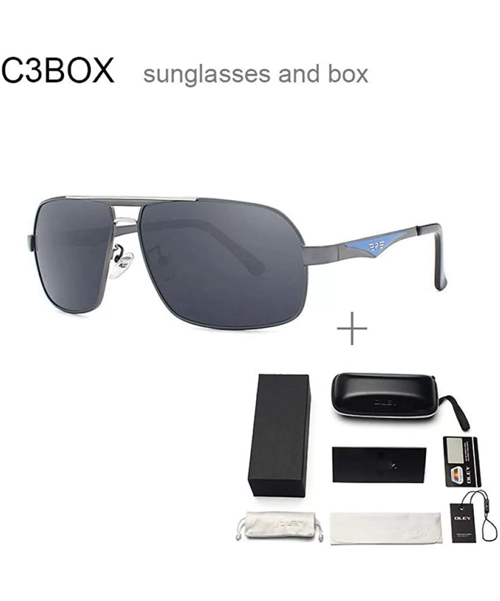 Unisex Stainless Steel Men's Polarized Mirror Sun Glasses Y1543 C1BOX - Y1543 C3box - CZ18XE0D64N $12.20 Oversized