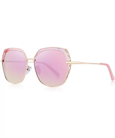 Classic Women's Polarized Sunglasses for Women Mirrored Lens - Pink Mirror - CM18S3M27DM $18.14 Oversized