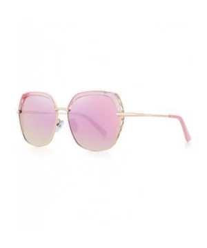 Classic Women's Polarized Sunglasses for Women Mirrored Lens - Pink Mirror - CM18S3M27DM $18.14 Oversized