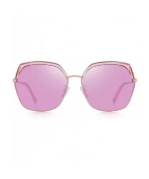 Classic Women's Polarized Sunglasses for Women Mirrored Lens - Pink Mirror - CM18S3M27DM $18.14 Oversized