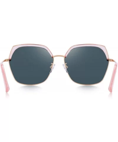 Classic Women's Polarized Sunglasses for Women Mirrored Lens - Pink Mirror - CM18S3M27DM $18.14 Oversized