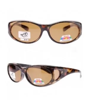 Unisex Polarized Fit Over Sunglasses Wear Over Cover Over Glasses - 2 Tortoise - CI12O7SJEPK $22.50 Round