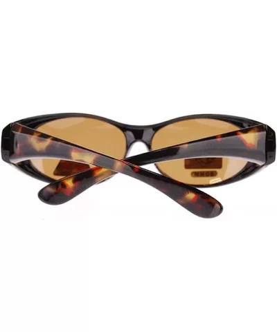 Unisex Polarized Fit Over Sunglasses Wear Over Cover Over Glasses - 2 Tortoise - CI12O7SJEPK $22.50 Round