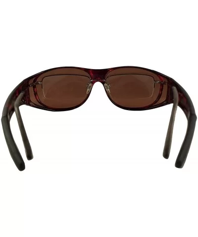 Unisex Polarized Fit Over Sunglasses Wear Over Cover Over Glasses - 2 Tortoise - CI12O7SJEPK $22.50 Round