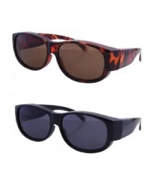 Medium Polarized Sun Shield Fit Over Sunglasses Wear Over Glasses - Tortoise / Black - CH12MZDN2JX $15.54 Square