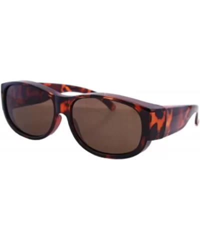 Medium Polarized Sun Shield Fit Over Sunglasses Wear Over Glasses - Tortoise / Black - CH12MZDN2JX $15.54 Square