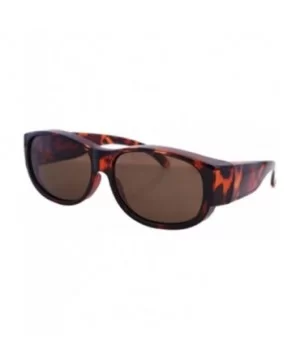 Medium Polarized Sun Shield Fit Over Sunglasses Wear Over Glasses - Tortoise / Black - CH12MZDN2JX $15.54 Square