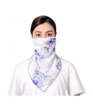 Women's Floral Print Chiffon Neck Gaiter Scarf Sun Dust Wind Protection Breathable Seamless Face Shield Scarf - G - CH197U3W8...