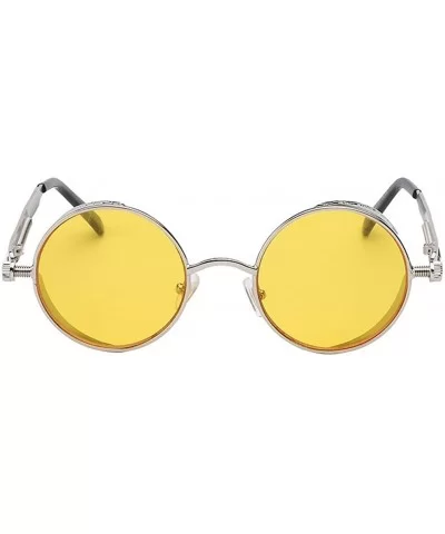 Steampunk Fashion Sunglasses NYC - Silver & Yellow - CL187683CSR $13.04 Round