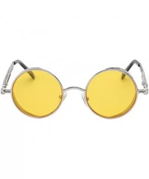 Steampunk Fashion Sunglasses NYC - Silver & Yellow - CL187683CSR $13.04 Round