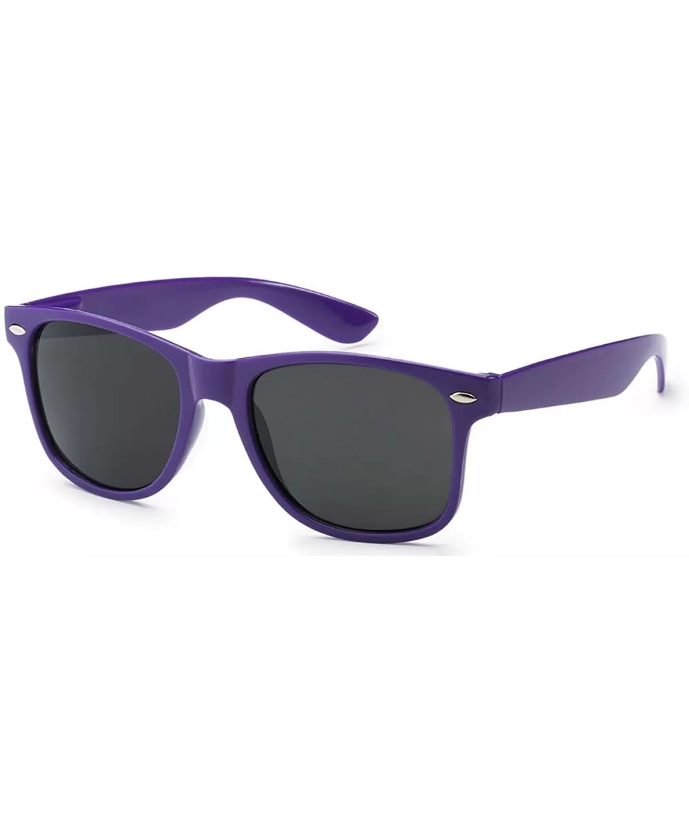 Classic 80's Vintage Style Sunglasses Polarized or Standard Lens - Neon Purple- Smoke - C218E9O7EAZ $6.02 Wayfarer