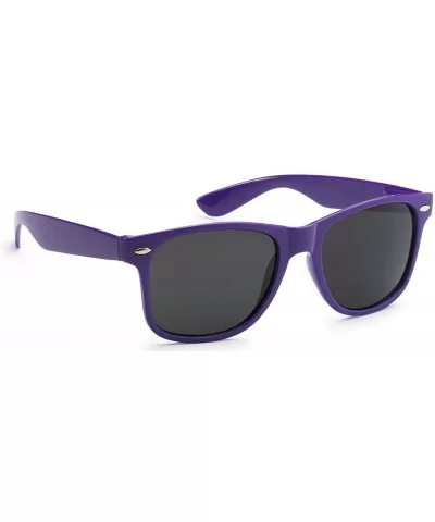 Classic 80's Vintage Style Sunglasses Polarized or Standard Lens - Neon Purple- Smoke - C218E9O7EAZ $6.02 Wayfarer