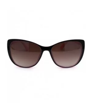 Womens Mod Oversize Cat Eye Plastic Sunglasses - Black Pink Brown - CD18YNE99UY $7.01 Oversized