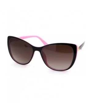 Womens Mod Oversize Cat Eye Plastic Sunglasses - Black Pink Brown - CD18YNE99UY $7.01 Oversized