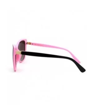 Womens Mod Oversize Cat Eye Plastic Sunglasses - Black Pink Brown - CD18YNE99UY $7.01 Oversized