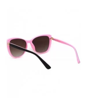 Womens Mod Oversize Cat Eye Plastic Sunglasses - Black Pink Brown - CD18YNE99UY $7.01 Oversized