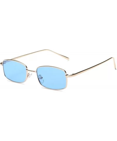 Retro Rectangular Fashion Sunglasses - Blue - C118WU9I8LN $13.69 Goggle