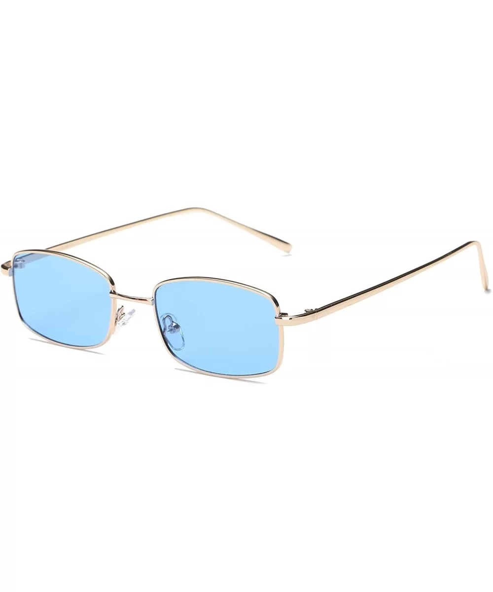 Retro Rectangular Fashion Sunglasses - Blue - C118WU9I8LN $13.69 Goggle