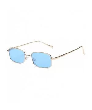 Retro Rectangular Fashion Sunglasses - Blue - C118WU9I8LN $13.69 Goggle