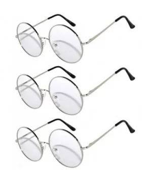 Set of 3 Pairs Round Retro Vintage Circle Sunglasses Colored Metal Frame Small model 43 mm - CB184Y4DGIE $9.75 Round