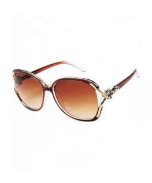 Women's Oversized Polarized Four-Leaf Clover Design Sunglasses - Copper - CO18UX6WEIH $6.25 Oversized