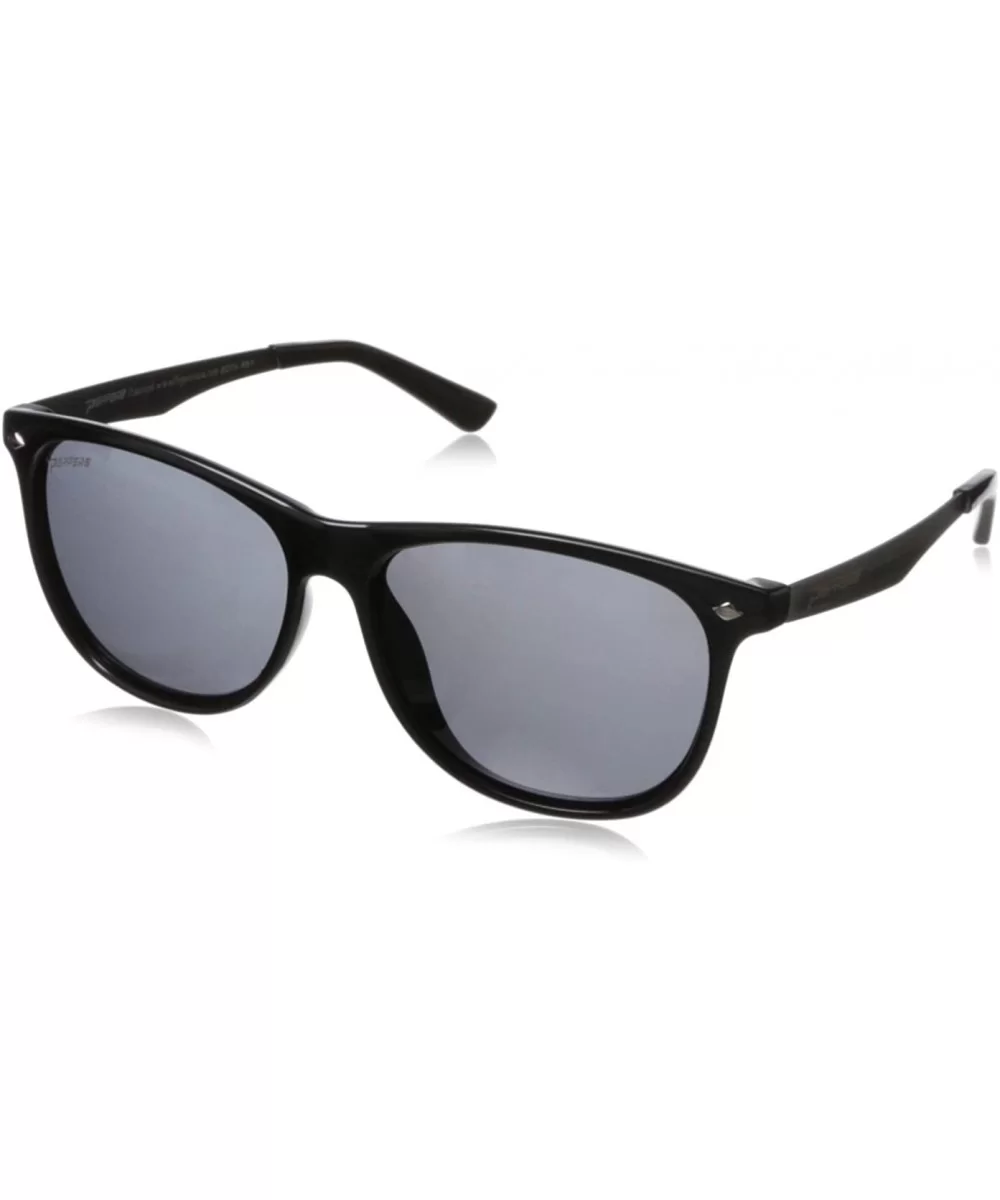 Men's Broadway Round Sunglasses - Shiny Black - CZ11H0DUHF5 $33.73 Round