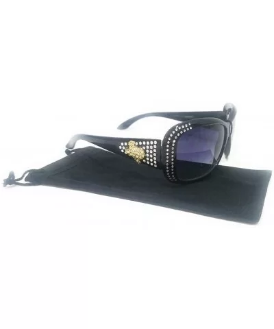 Western Ladies Rhinestone Bling Shade Sunglasses + Case - Texas - CD18WNUC2SQ $11.81 Rectangular