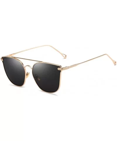 Women Sunglasses Retro Gold Grey Drive Holiday Oval Non-Polarized UV400 - Gold Grey - C318R09W938 $7.25 Oval