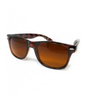 Sunglasses Classic 80's Vintage Style Design - Tortoise Brown- Blue Block Amber - C218UKGARKA $7.21 Sport