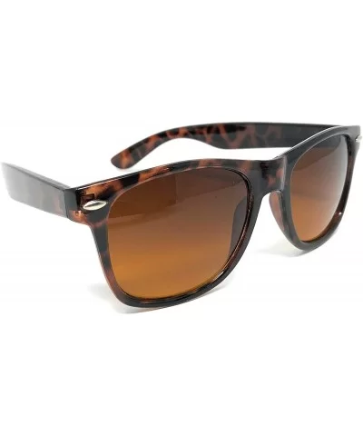 Sunglasses Classic 80's Vintage Style Design - Tortoise Brown- Blue Block Amber - C218UKGARKA $7.21 Sport