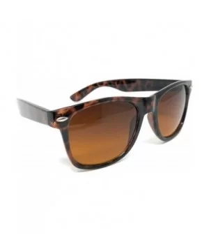 Sunglasses Classic 80's Vintage Style Design - Tortoise Brown- Blue Block Amber - C218UKGARKA $7.21 Sport