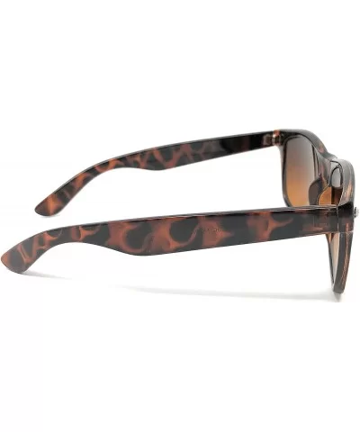 Sunglasses Classic 80's Vintage Style Design - Tortoise Brown- Blue Block Amber - C218UKGARKA $7.21 Sport