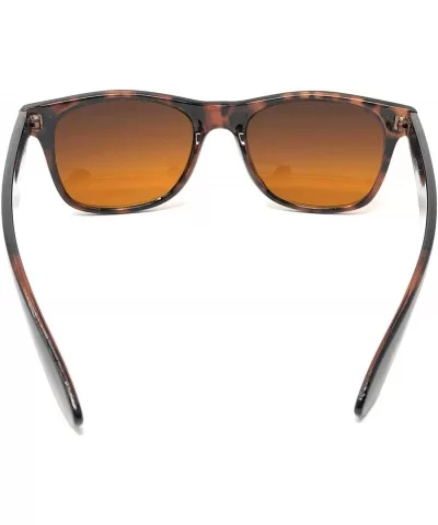 Sunglasses Classic 80's Vintage Style Design - Tortoise Brown- Blue Block Amber - C218UKGARKA $7.21 Sport