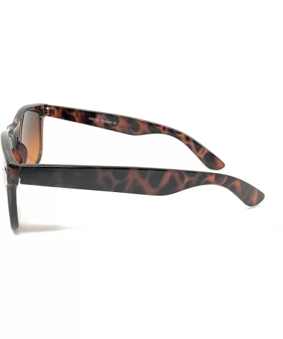 Sunglasses Classic 80's Vintage Style Design - Tortoise Brown- Blue Block Amber - C218UKGARKA $7.21 Sport