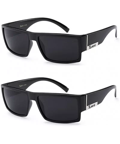 2 Pack Sunglasses - Gangster Hardcore Black 91026 - C712OHAD2SA $14.01 Square