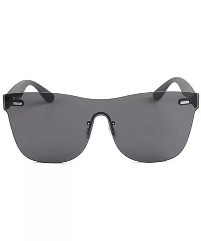 Rimless Mirrored Lens One Piece Sunglasses UV400 Protection for Women Men - Gray (Non-mirrored Lens) - CK18Y8EIO43 $7.87 Rimless