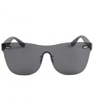 Rimless Mirrored Lens One Piece Sunglasses UV400 Protection for Women Men - Gray (Non-mirrored Lens) - CK18Y8EIO43 $7.87 Rimless